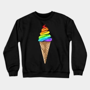 Rainbow Color Ice Cream Cone Gay Pride Month LGBTQ Crewneck Sweatshirt